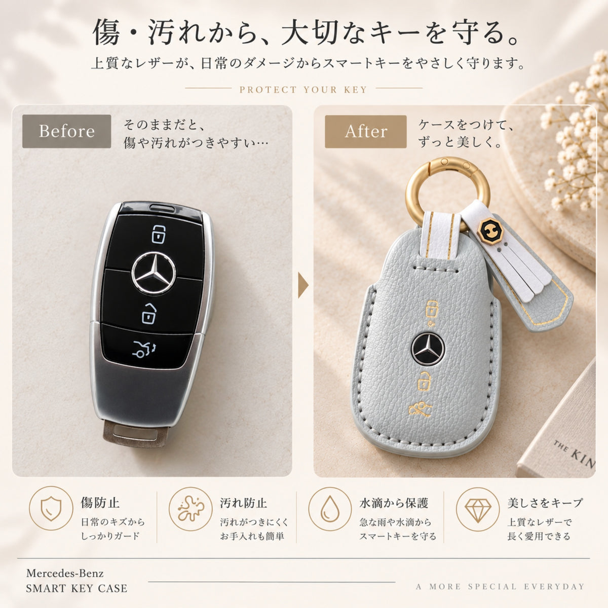くすみカラー スマートキーケース メルセデスベンツ Cクラス Eクラス GLA GLC GLEC シリーズ 高級 本革キーケース スマートキーカバー キーケース かわいい W213 E200