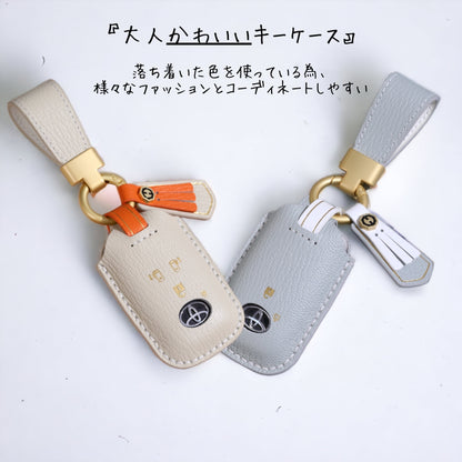 くすみカラー キーケース ダイハツ レディース ムーヴ キャンバス 本革 キーカバー トヨタ ライズ ロッキー 新型 タフト ルーミー タント カスタム raize TANTO rocky TAFT 納車祝い アクセサリー カスタム パーツ 父の日 ギフト
