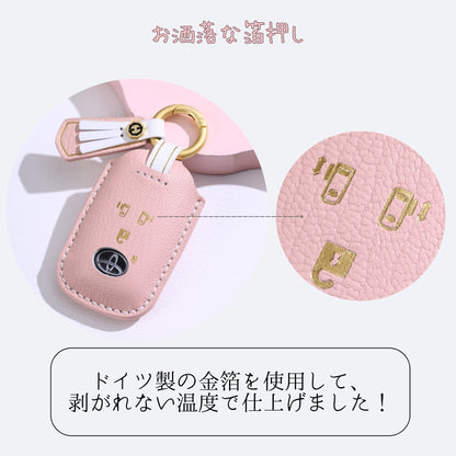 くすみカラー キーケース ダイハツ レディース ムーヴ キャンバス 本革 キーカバー トヨタ ライズ ロッキー 新型 タフト ルーミー タント カスタム raize TANTO rocky TAFT 納車祝い アクセサリー カスタム パーツ 父の日 ギフト