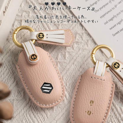 くすみカラー キーケース スズキ ワゴンR 44S アルト エブリイ ラパン レディース アルト ラパン キーカバー カスタム 本革 キーケース かわいい