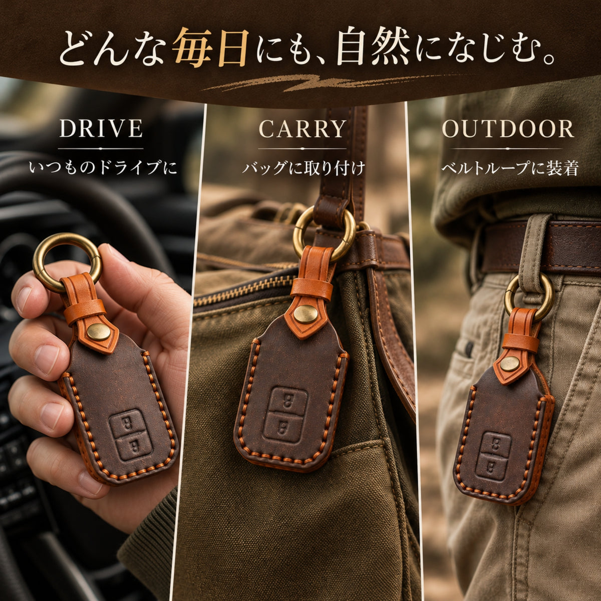 スズキ キーケース ジムニーノマド フロンクス キーカバー スペーシア 新型 ジムニー ハスラー ソリオ バンディット スペーシア ワゴンR カスタム なめし革 スイフト クロスビー アクセサリー パーツ 納車祝い プレゼント