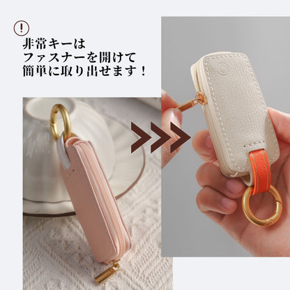 【新型キー対応】Tebraキー くすみカラー　THKY‐02L ケース 本革 キーカバー キーケース Clavis マンション ハンズフリー キーカバー ギフト 彼氏 ホワイトデー ギフト