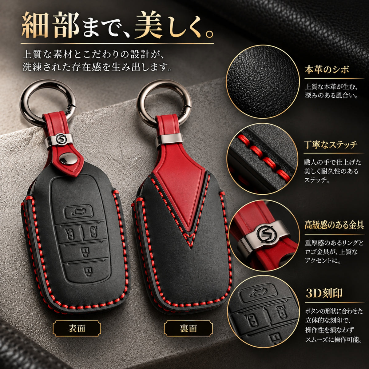 新型ヴォクシー 90系 キーケース VOXY 90系 ノア 90系 新型ヴォクシー 2024年 新型シエンタ 新型アルファード ヴェルファイア 40系 トヨタ 本革キーカバー voxy NOAH 90系 アクセサリー カスタム パーツ 父の日 ギフト