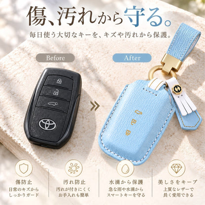 くすみカラー トヨタ キーケース レディース 60系 プリウス シエンタ ハリアー 80 系 キーカバー ヤリスクロス 本革キーケース 箔押し 高級牛革 クラウンクロスオーバ 新型 voxy 90系 ノア90系 新型 アルファード 40系 キーカバー かわいい 納車祝い 彼女